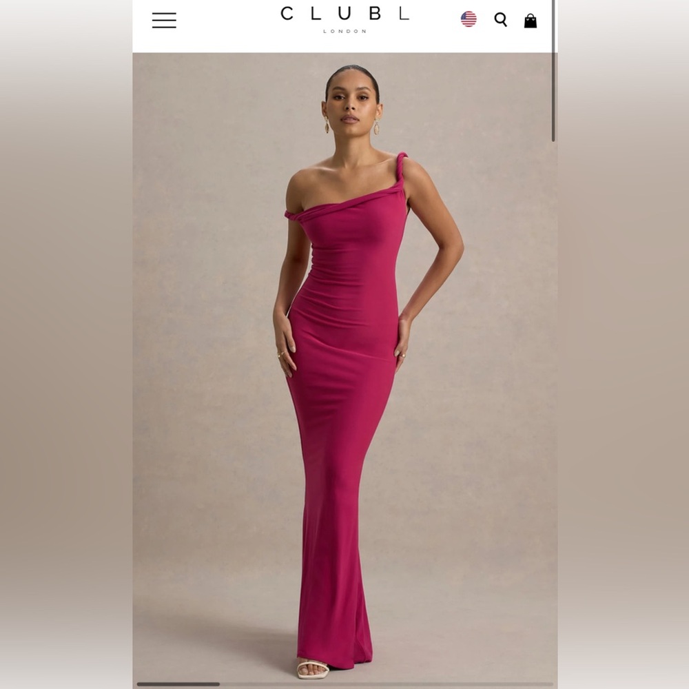Club L London Lita Fuchsia Maxi Dress